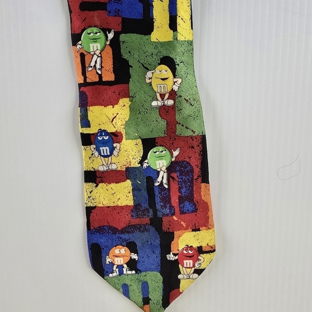 M &M’s Characters All Over Tie Multicolor Original M &M’s Brand Ralph Marlin - Picture 2 of 4